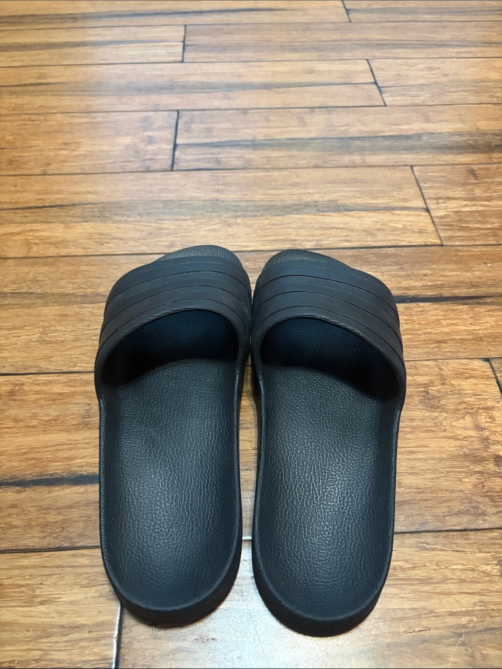 Adidas Adilette Aqua Comfort Slide Sandals Mens US 9 Black Open Toe Slip - Picture 4 of 10